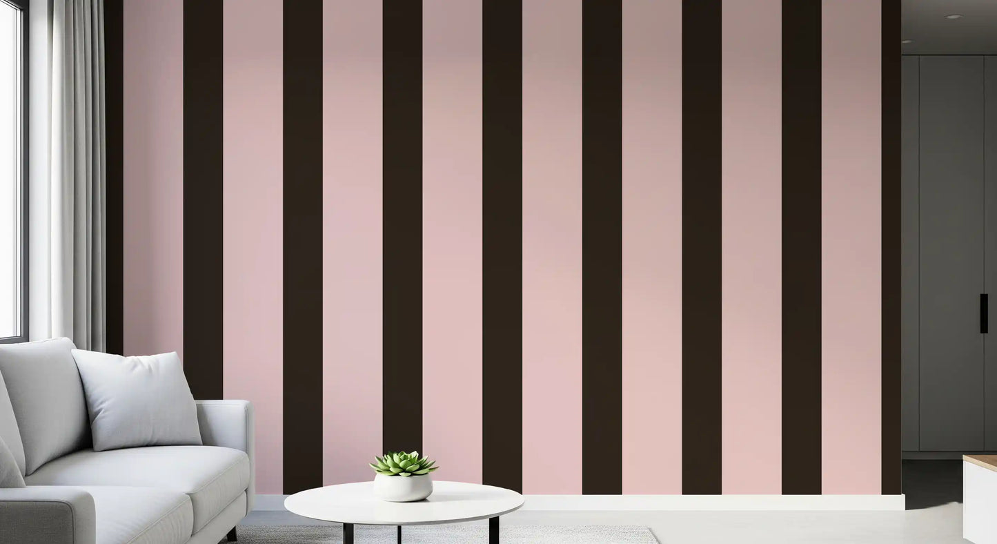 Mocha and Blush Striped Pattern Wallpaper⁠