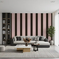 Mocha and Blush Striped Pattern Wallpaper⁠