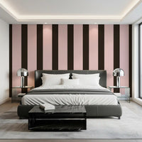 Mocha and Blush Striped Pattern Wallpaper⁠