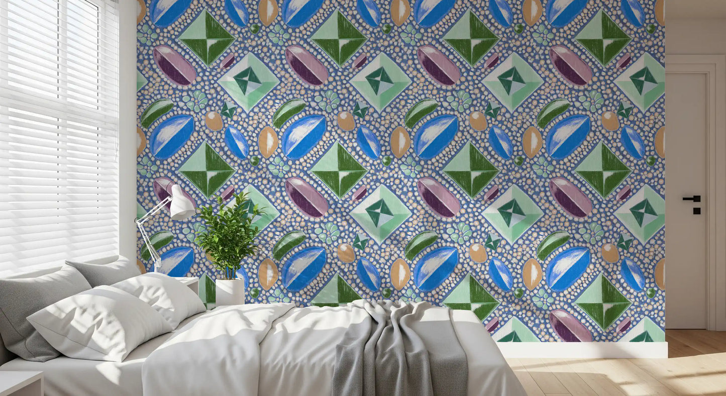 Royal Gemstones Blue Pastel Wallpaper⁠