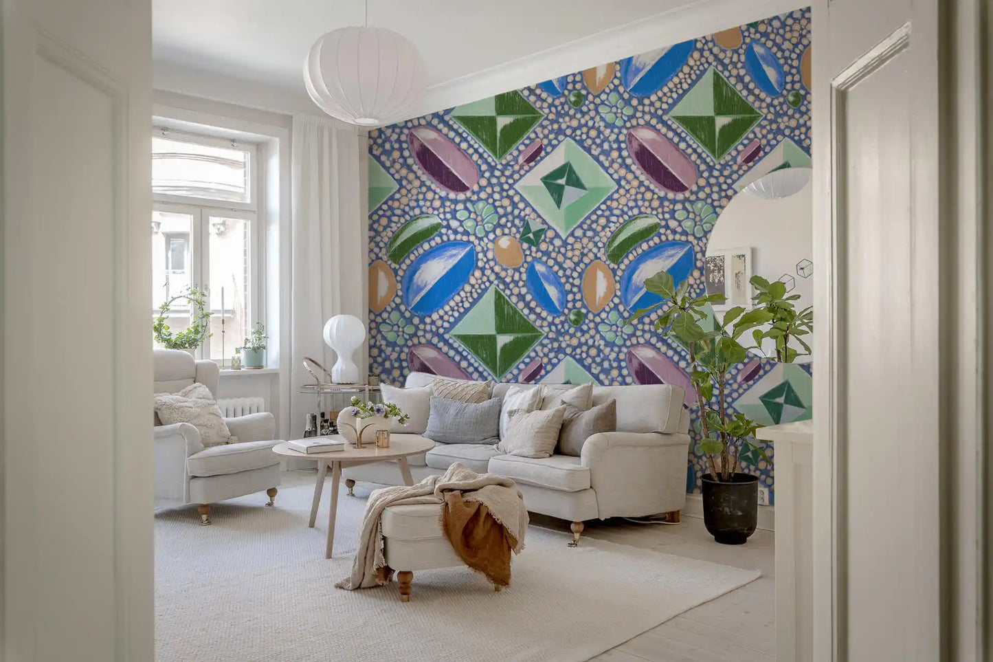 Royal Gemstones Blue Pastel Wallpaper⁠