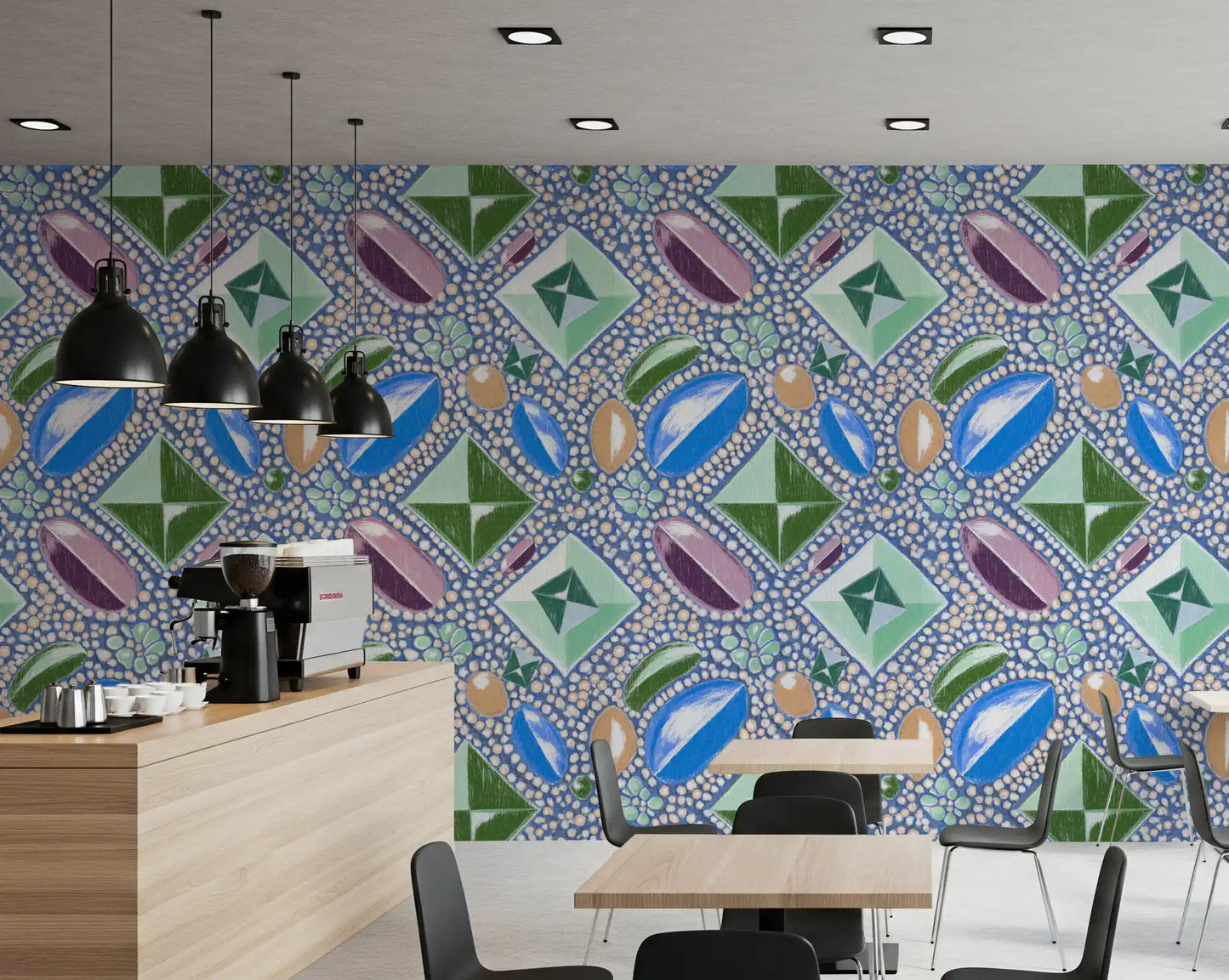 Royal Gemstones Blue Pastel Wallpaper⁠