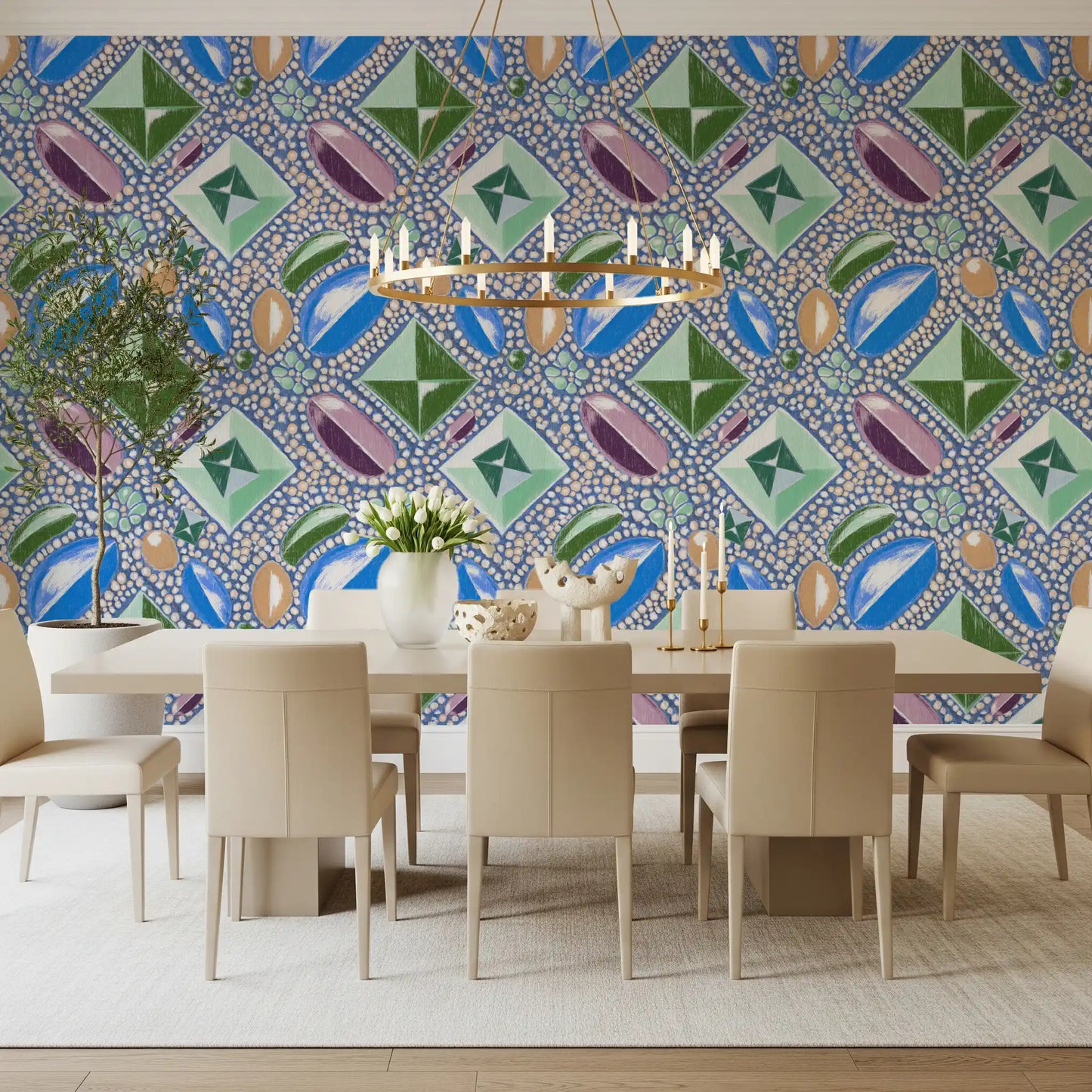 Royal Gemstones Blue Pastel Wallpaper⁠