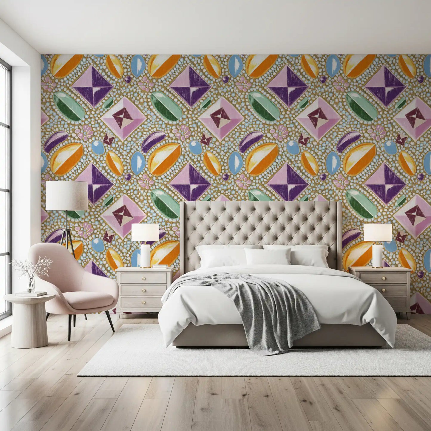 Royal Gemstones Pink Pastel Wallpaper⁠