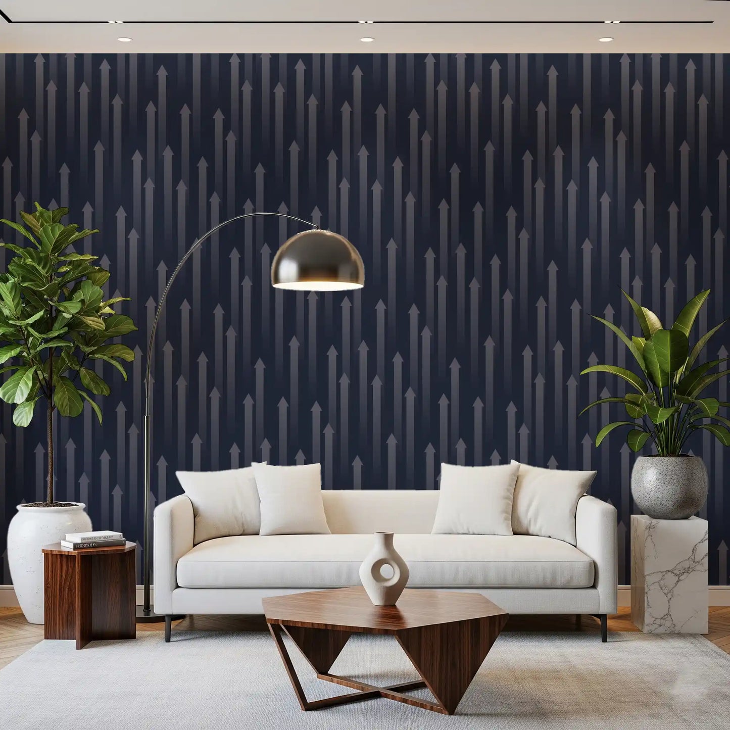Ascending Arrow Geometric Motif Wallpaper⁠