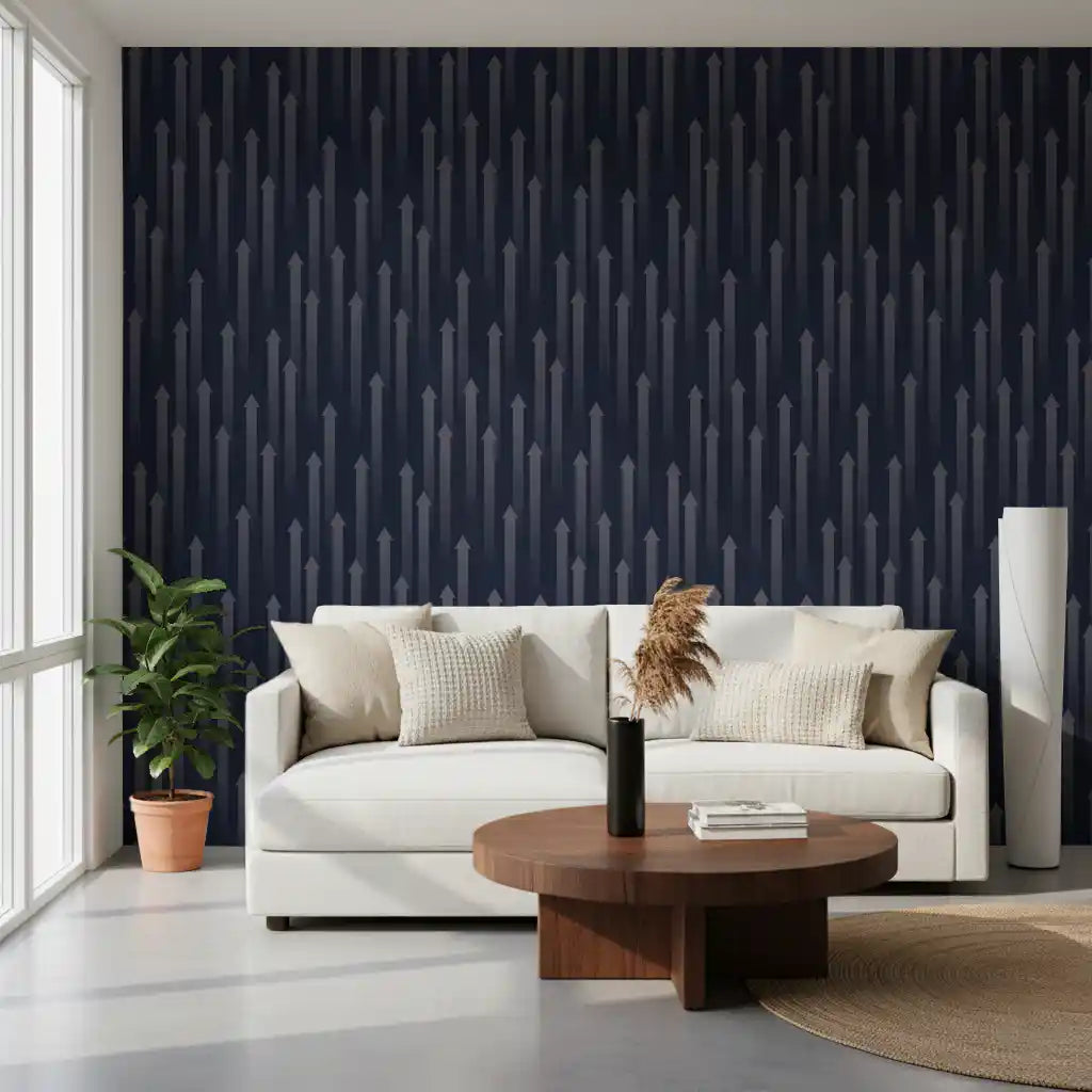 Ascending Arrow Geometric Motif Wallpaper⁠