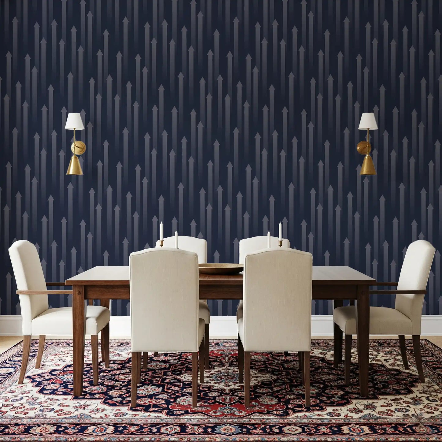Ascending Arrow Geometric Motif Wallpaper⁠