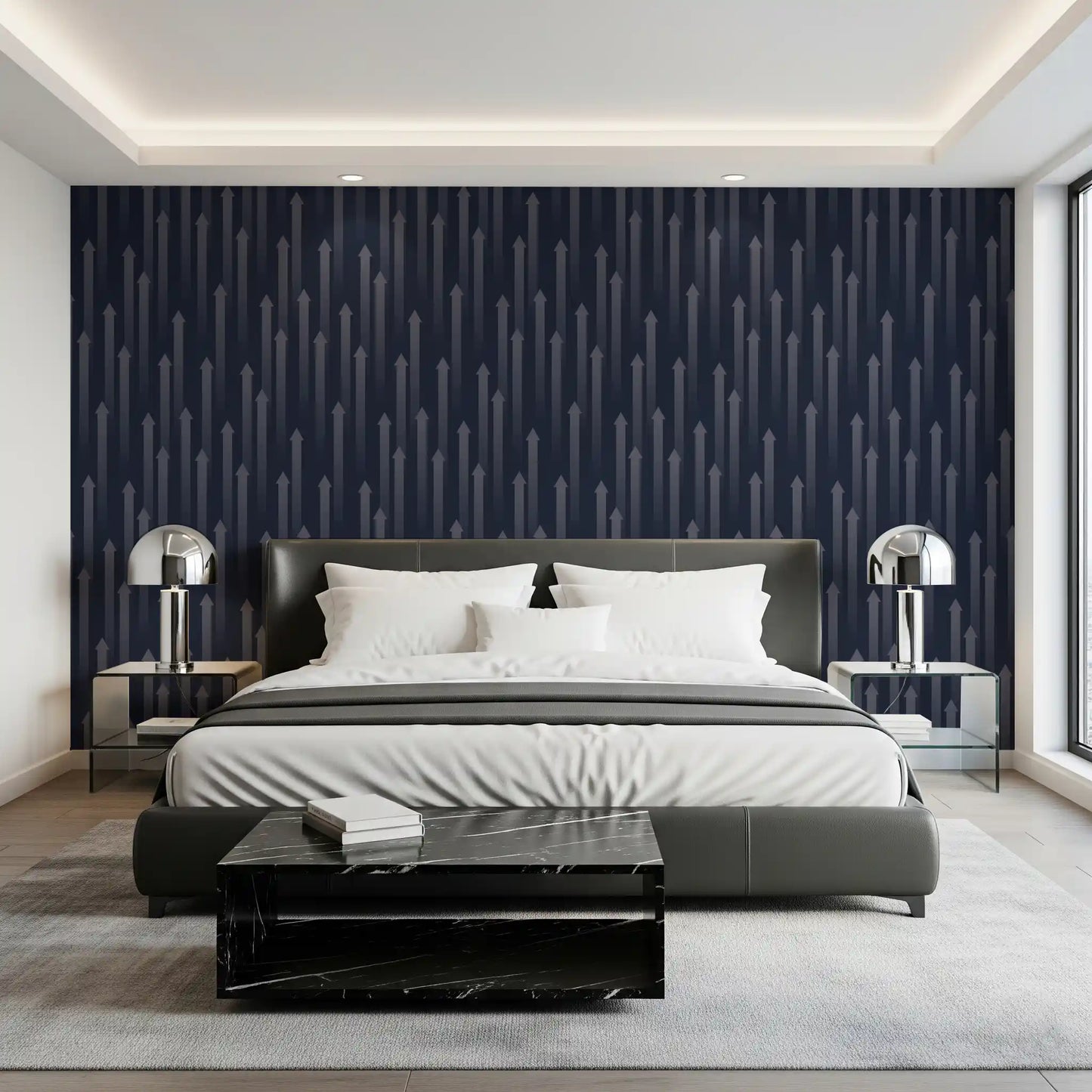 Ascending Arrow Geometric Motif Wallpaper⁠