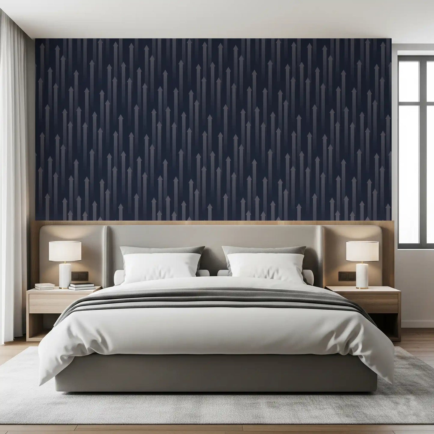 Ascending Arrow Geometric Motif Wallpaper⁠