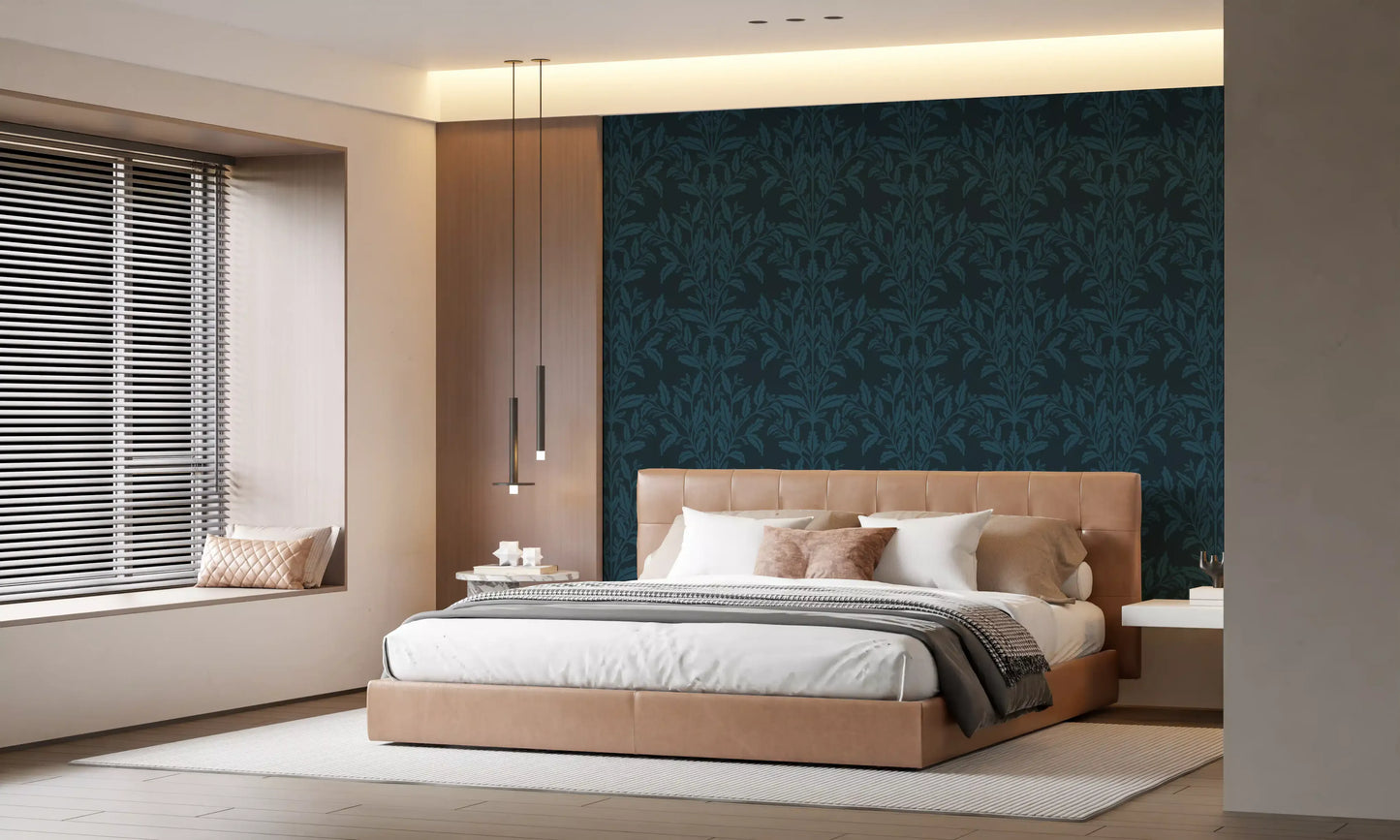 Enchanted Ink Leaf Motif Wallpaper⁠