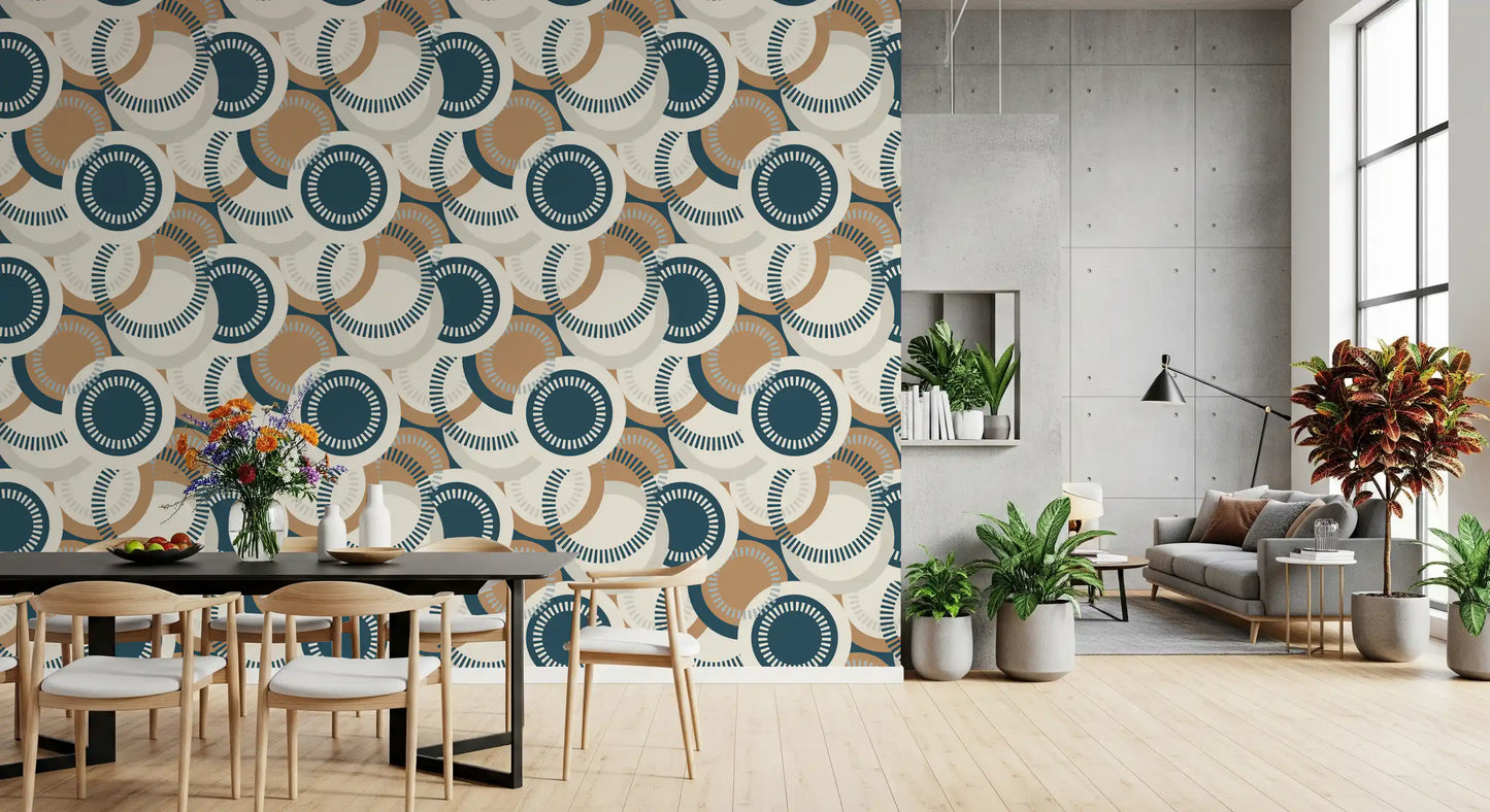 Modernist Circular Mosaic Wallpaper⁠