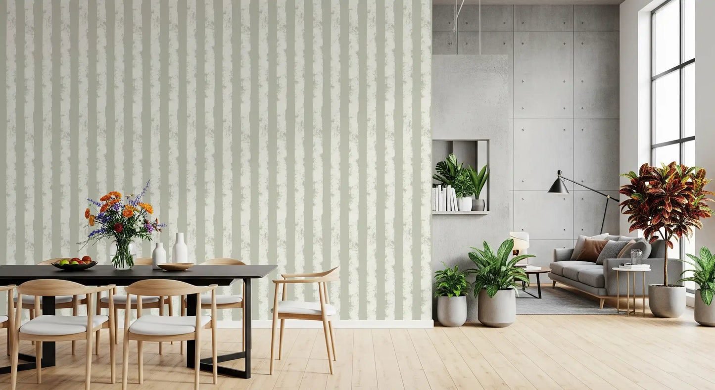 Textured Vertical Stripes in Neutral Sage Wallpaper⁠