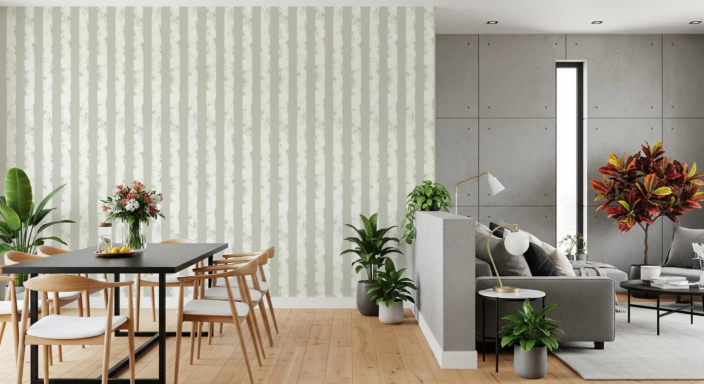 Textured Vertical Stripes in Neutral Sage Wallpaper⁠