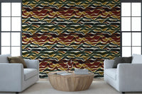 Earthy Wavy Layered Stripes Wallpaper⁠