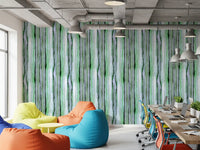 Verdant Watercolor Vertical Stripes Wallpaper⁠