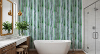 Verdant Watercolor Vertical Stripes Wallpaper⁠