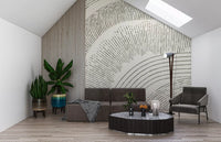 Minimalist Flowing Line Etching Wall Mural