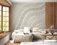 Minimalist Flowing Line Etching Wall Mural