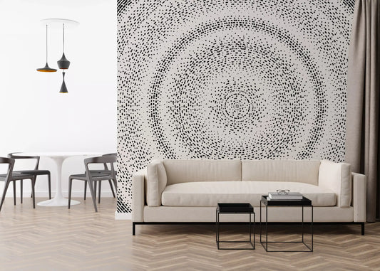 Celestial Dotted Drip Circle Wall Mural
