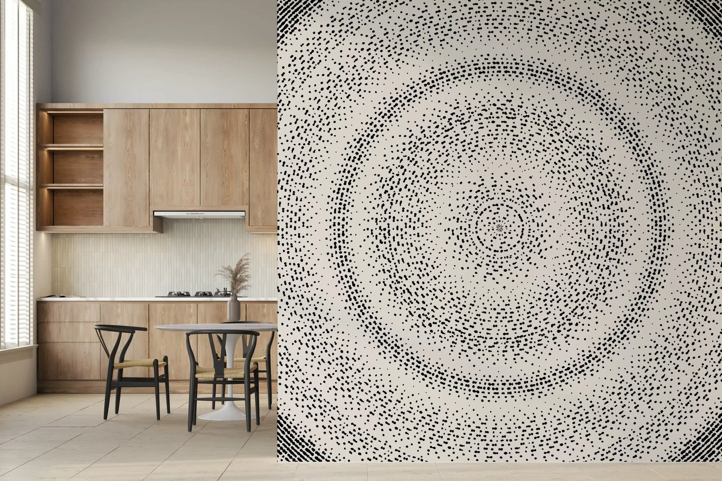 Celestial Dotted Drip Circle Wall Mural