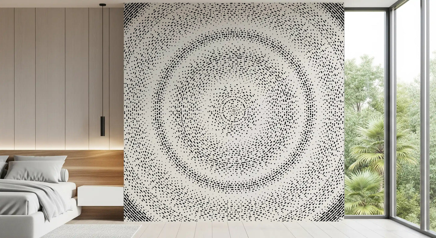 Celestial Dotted Drip Circle Wall Mural