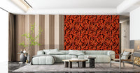 Fiery Painted Tropical Fronds Wallpaper⁠