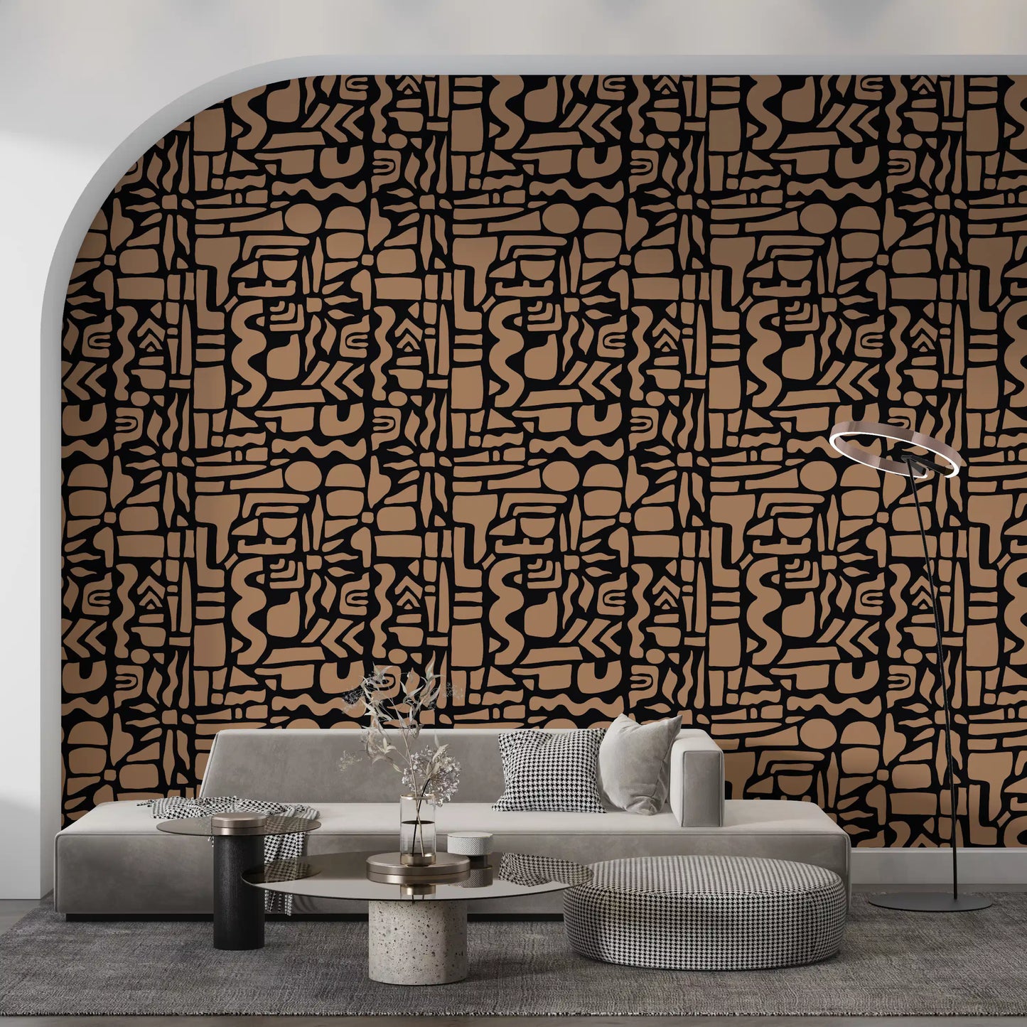 Abstract Earth Toned Geometric Shapes Wallpaper⁠