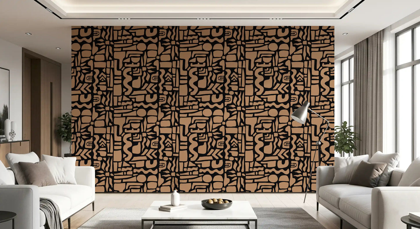 Abstract Earth Toned Geometric Shapes Wallpaper⁠