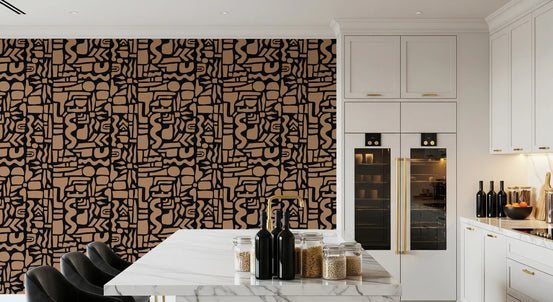 Abstract Earth Toned Geometric Shapes Wallpaper⁠