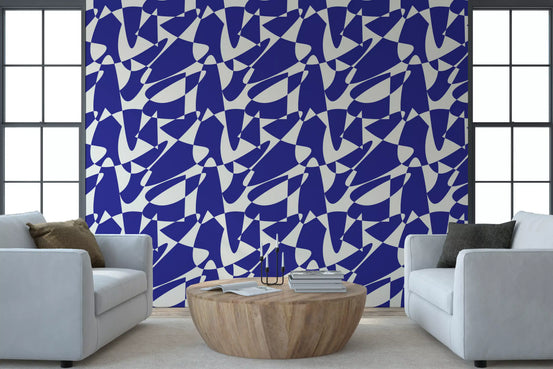 Abstract Cobalt Geometric Shapes Wallpaper⁠