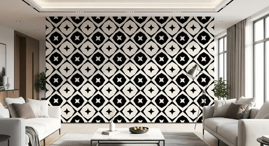 Monochrome Star Lattice Wallpaper⁠