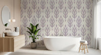 Soft Lavender Botanical Symmetry Wallpaper⁠