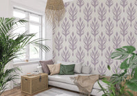 Soft Lavender Botanical Symmetry Wallpaper⁠