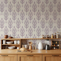 Soft Lavender Botanical Symmetry Wallpaper⁠