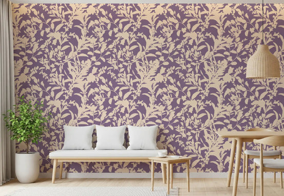 Cream Botanical Silhouette Wallpaper⁠