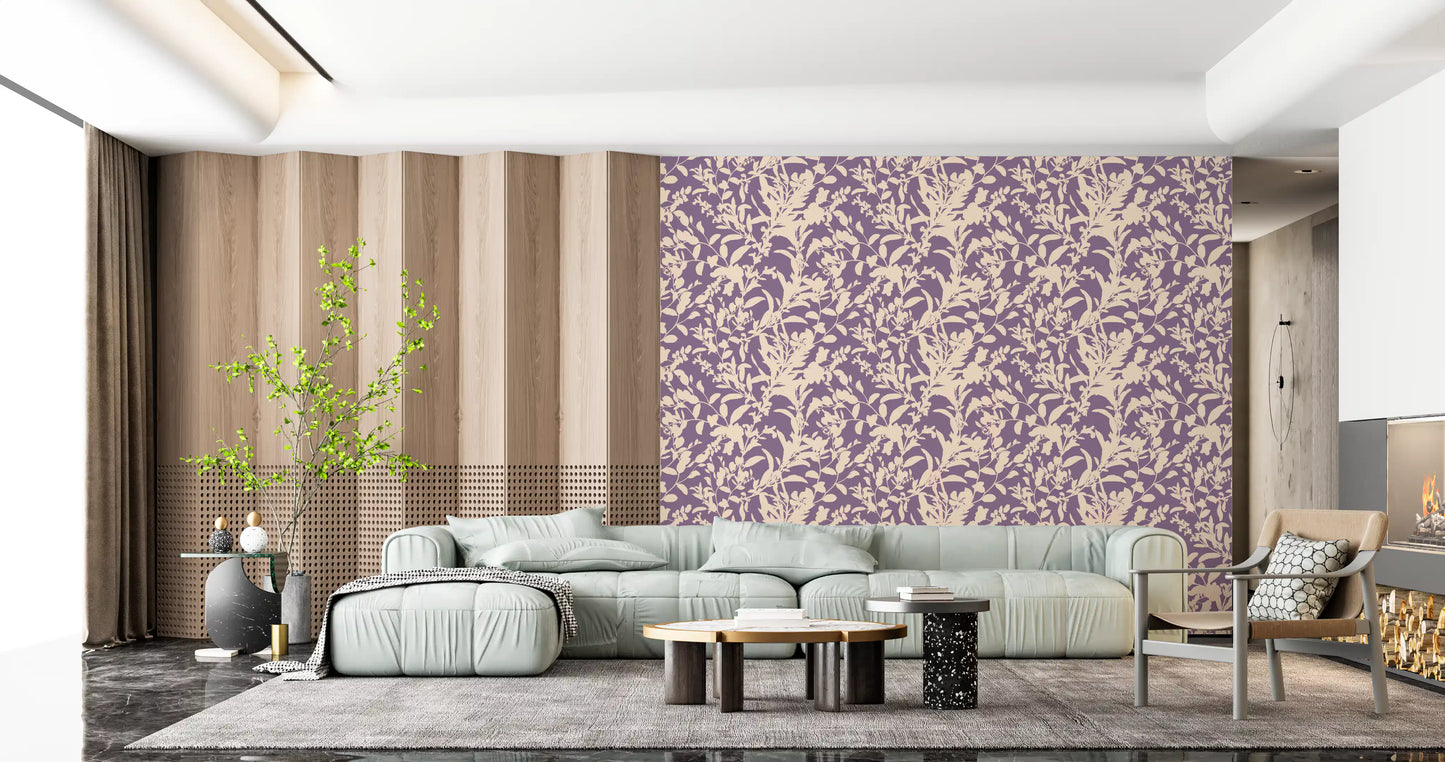 Cream Botanical Silhouette Wallpaper⁠