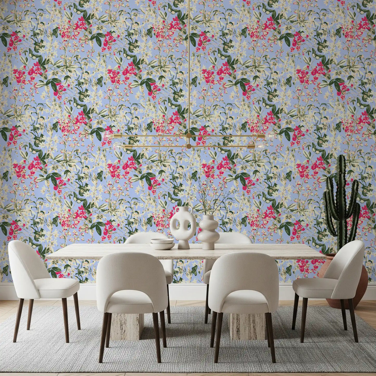 Vibrant Garden Meadow Floral Wallpaper⁠