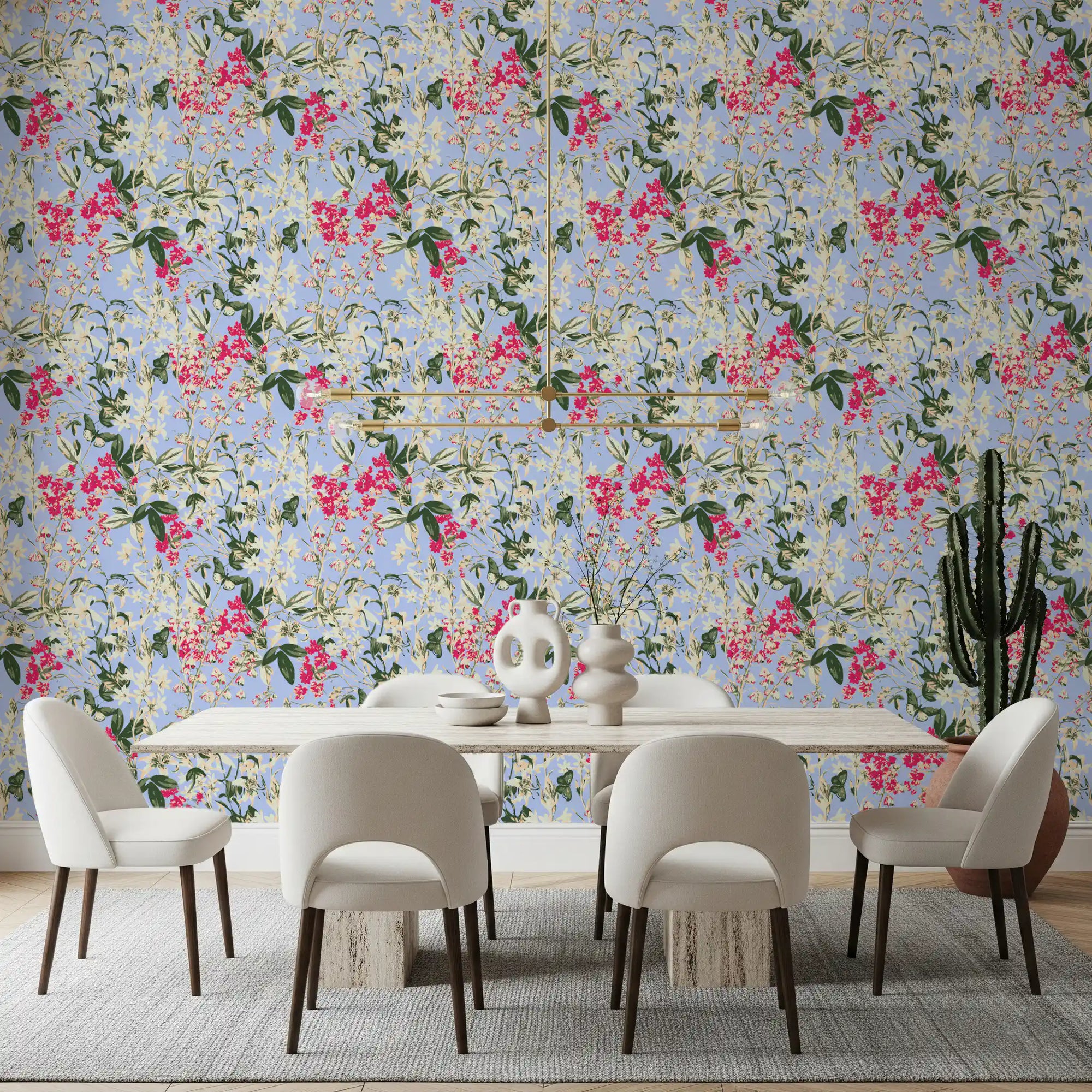 Vibrant Garden Meadow Floral Wallpaper⁠