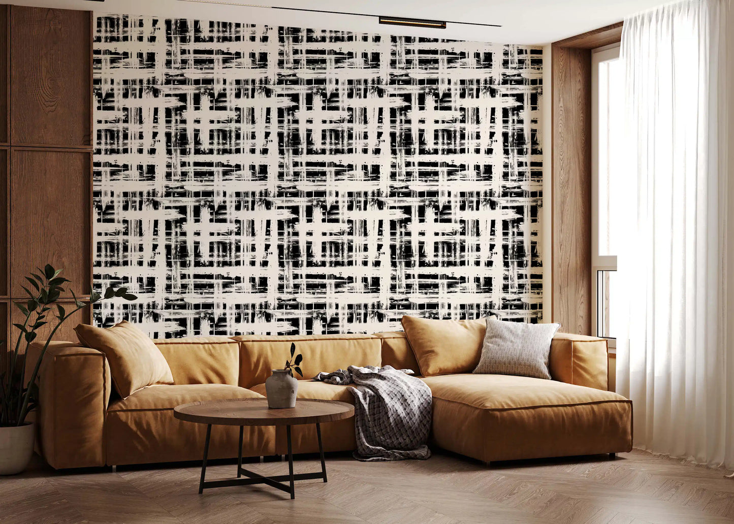 Monochrome Crosshatch Texture Wallpaper⁠