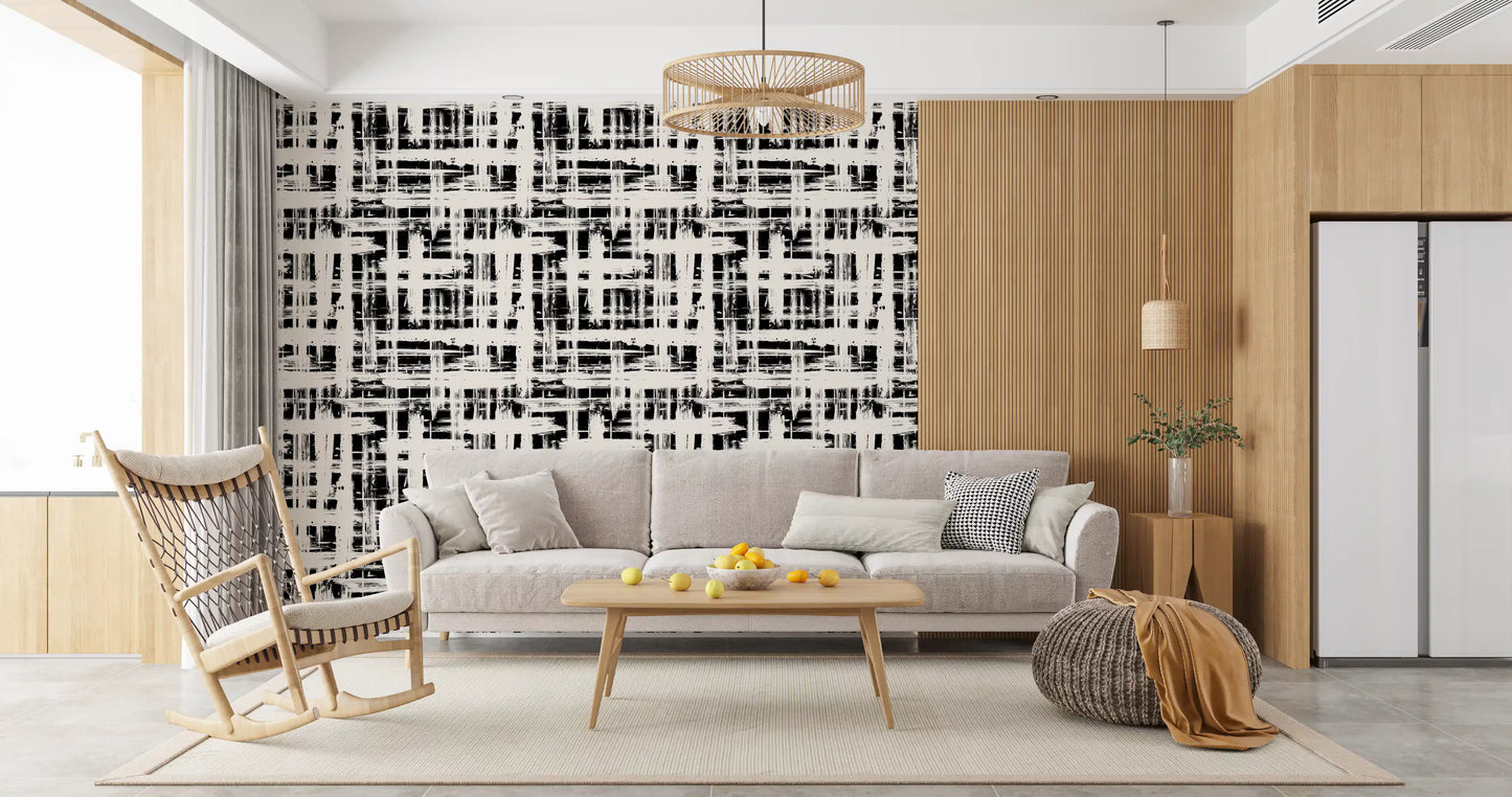 Monochrome Crosshatch Texture Wallpaper⁠