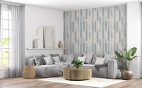 Rustic Blue Brushstroke Stripes Wallpaper⁠