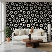 Modernist Flower Repeat Pattern Wallpaper⁠