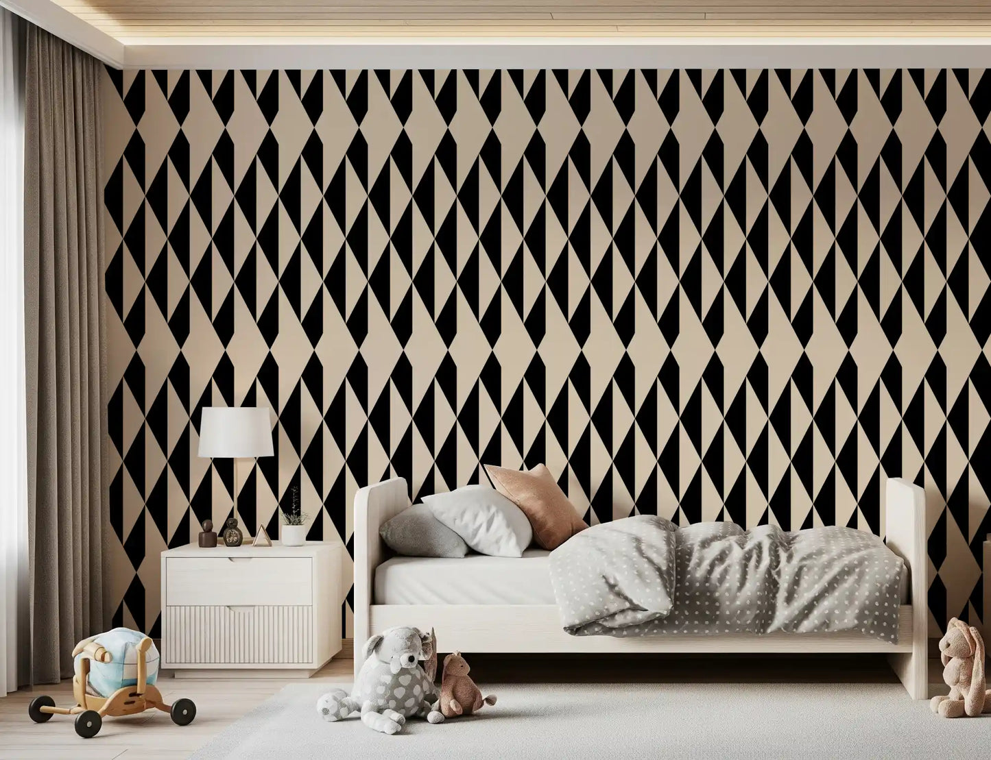 Monochrome Geometric Diamonds Wallpaper⁠