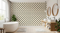 Minimalist Black and Cream Diamond Grid Wallpaper⁠