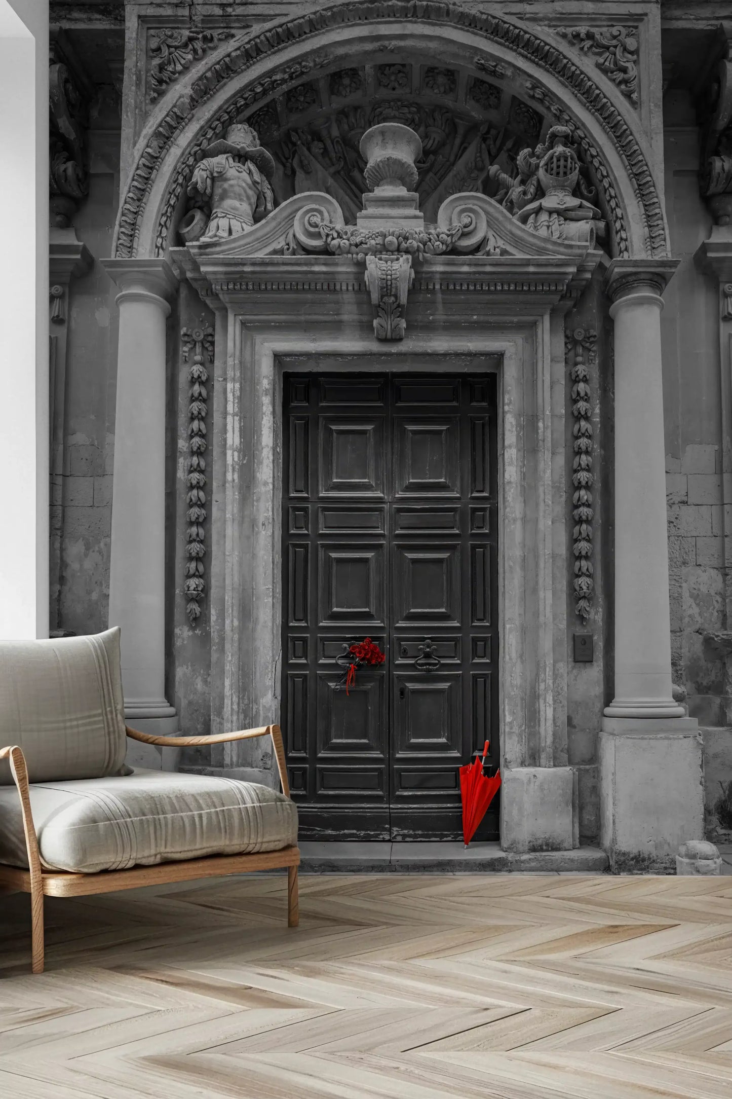 Baroque Stone Entryway Wall Mural