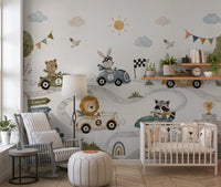 Animal Race Adventure Wall Mural