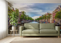 Historic Dutch Townhouse Canal Wall Mural