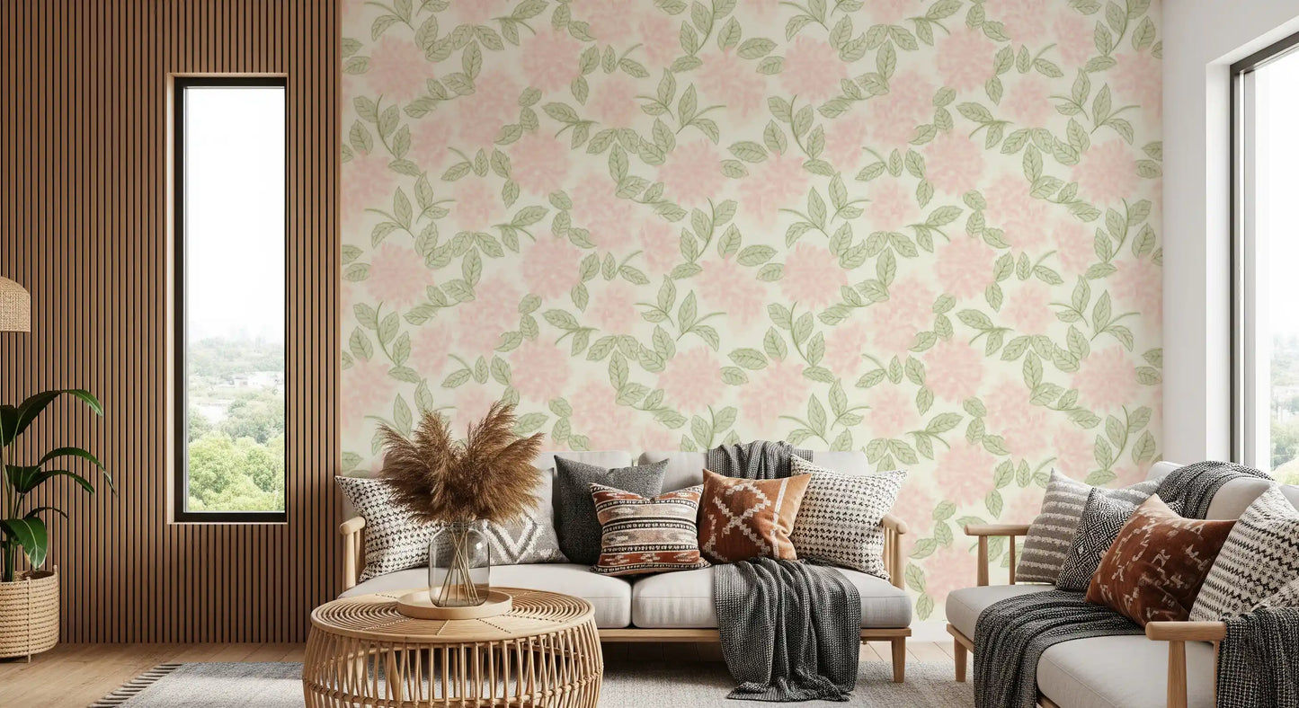 Blush Bloom Botanical Sketch Wallpaper⁠