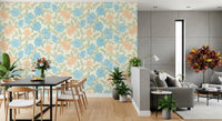 Watercolor Azure and Peach Blossoms Wallpaper⁠