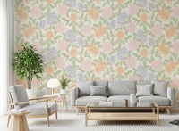 Whimsical Botanical Sketch Pattern Wallpaper⁠